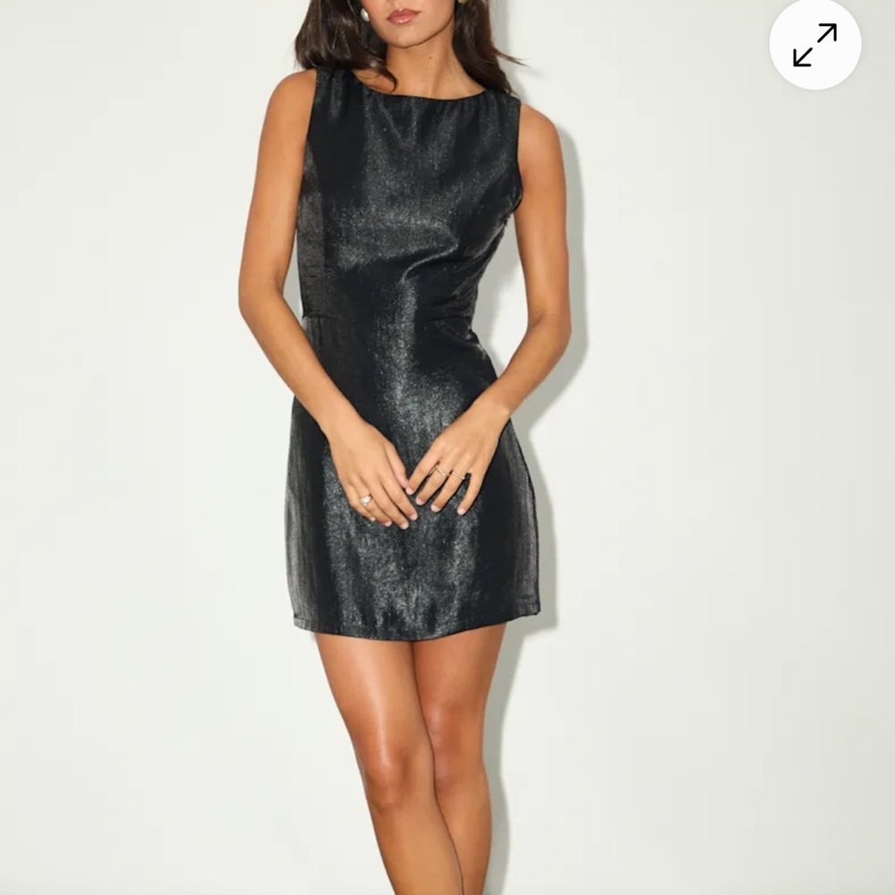 NWT, Lulu's Sophisticated Selection Black Sleeveless Mini Dress, size S